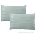 Couverture de boîtier de l&#39;hôtel Taie d&#39;oreiller à rayures de satin 100% polyester